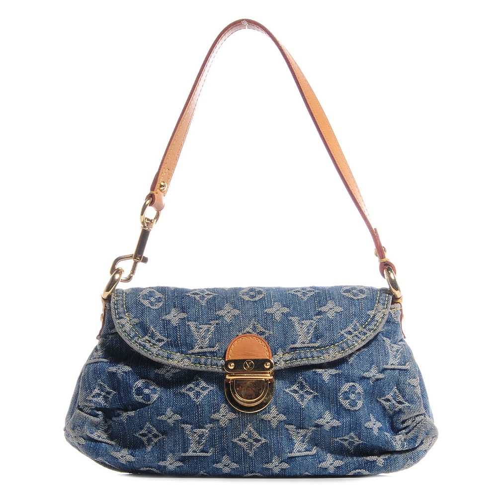 LOUIS VUITTON  Monogram Denim Mini Pleaty Blue